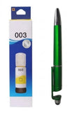 003 Yellow Ink Bottle T003 T003 OG for Selected Printer with 3in1 MultiFunction Creative Mobile Phone Stand, Stylus Pen, Ballp