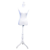The Urban Port C208-123029 Female Adjustable Mannequin Torso with Wooden Tripod Stand, Black