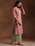 Libas Women'S Pure Cotton Printed Kurta Set (366170R Pink