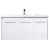 Elegant Decor Rasina 40 Single Porcelain Top Floating Bathroom Vanity In White