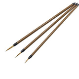 Prescent Professional Calligraphy Brush Set, Traditional Handle, 3 Piece Long Writing Brushes, 17.518.2 cm Length (3pc Set)