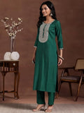 Libas Women'S Silk Blend Kurta Set (274150R Green 2Xl