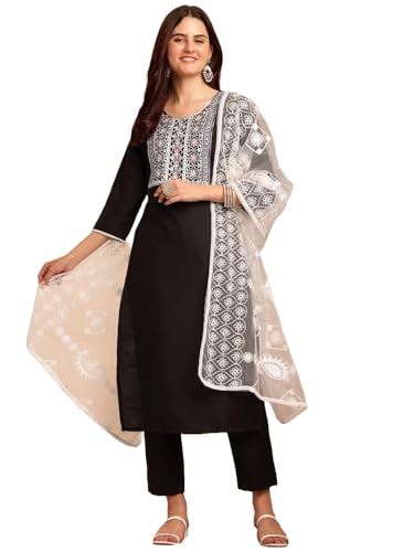 LookMark Kurta Set: Fashion That Defines Grace and Glamour: Elevate Your Wardrobe with Our Cotton Blend Sets! Black