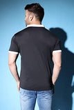 Leriya Fashion Men's T-Shirt | Cotton & Polyester Solid Varsity Inspired Regular Fit T-Shirt For Boys | Polo-Collar Neck | Perfect For Casual | Office | Outing Wear Gift For Men (X-Large Black),Black