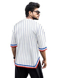 Eyebogler Oversized Loose Fit Drop Shooulder Half Sleeves Cotton Blend Baggy Printed T-Shirt For Men White,WhiteApparel,XL