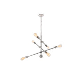 Living District Indoor Modern Home Decorative Bright Ceiling Axel 6 Lights Polished Nickel Pendant