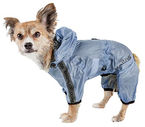Dog Helios Torrential Shield Waterproof Multi-Adjustable Full Bodied Pet Dog Windbreaker Raincoat, X-Large, Blue
