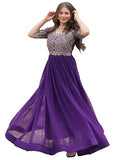 Wedani Faux Georgette Sequins Work Anarkali Kurta Set For Women (In Alpha S Regular Purple),PURPLE,S