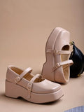 Shoetopia Stylish Solid Buckle Detailed Beige Pumps For Women & Girls /Eu41,Beige,8,B0DNXNTR5J