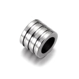 HALLEBEADS 10pcs Stainless Steel Grooved Column Beads Spacer Beads Loose Beads for Bracelet Jewelry Making Accessories (Style 18