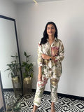 Lookmark Women'S Kurta Set With Floral Print And Cotton Blend Fabric With Pant (Az-Lm-Og-Ks2149-M) White