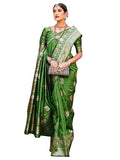 GRECIILOOKS Womens Jacquard Cotton Silk Saree (GL-S2369-GREEN)