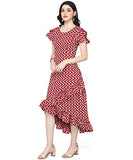 Oomph! Women'S Crepe Wrap Maxi Dress - Crimson Red,Crimson Red,Crimson Red,M