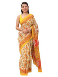 Libas Womens Printed Cotton Saree With Blouse Piece