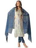 Anni Designer Women'S Rayon Blend Straight Printed Kurta With Pant & Dupatta (Tiedye Light Blue-Nw_M_Light Blue_Medium),Light Blue,M