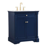 Elegant Decor Indoor Modern Under Sink Bathroom Fixtures Storage Organizer Cabinet 36 Inch Single Bathroom Vanity - Teak With Ba