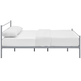 CasaFoyer Alina Platform Queen Bed | Rustic Charm meets Modern Decor | Holds 1323 lbs | No Box Spring Needed | Fits Memory Foam, Spring, Latex, Hybrid Mattresses | Gray