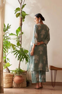 Anni Designer Women'S Rayon Viscose Straight Printed Kurta With Pant (Robin Pista_Xl_Pista_X-Large),Pista,XL,Rayon,Regular,