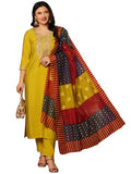 Gosriki Women'S Rayon Viscose Embroidered Straight Kurta With Pant & Dupatta (Jennu Mehandi-Vks01-Gs_M_Mehandi_Medium),Mehandi,,B0F13TB8GY