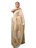 Satrani Women'S Art Silk Jacquard Saree With Unstitched Blouse Piece(2668S177N_Cream & Golden)