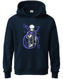 Adro Men'S Cotton Blend Neck Hooded Sweatshirt (H24-Ani-Nb_Navy Blue