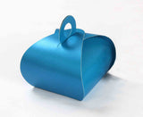 Roll Top Favour Box, Firozi Blue Gift Box for Wedding & Parties, Pack of 10