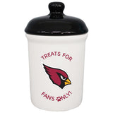 The Memory Company | Licensed NFL Treats for Team Fans Only Ceramic Pet Treat Canister,Arizona Cardinals