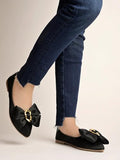 Shoetopia Women'S Block Heel Ballet Flats Black,Black,7,B0CQJWMK3T