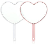 2 Pack Heart-Shaped Small Hand Mirror for Travel (4.65x3.15'') - Lightweight Hand Mirror with Handle,Cute Handle Mirror with Han