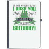 Udnag Ruled Notebook Diary Birthday | On This Wonderful Day, I Wish You The Best That Life Has To Offer! Happy Birthday!, [A5 