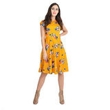 Lookmark Women'S Knee Length Dress (Sd101-Mustard-L)