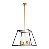 Living District Indoor Modern Home Decorative Bright Ceiling Declan 20 Inch Pendant In Black And Brass