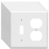 Duplex Outlet/Toggle Light Switch Wall Plates 2-Gang Switch Outlet Electrical Cover Plate Unbreakable Thermoplastic Faceplate fo