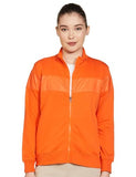 Fyltr Women'S Casual Stand Collar Jacket With Cut And Sew Panel - Full Zip Closure | Side Pockets | Rib Hem & Cuff | Casual Winterwear For Women,Gleaming Orange,Gleaming Orange,2Xl