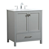 Elegant Decor Irene 30 Zinc Alloy Mdf Single Bathroom Vanity In Gray