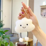 WARMINGO DE Cute Cloud Plush Keychain | Soft Stuffed Cloud Key Chain Backpack Charm Pendant | Gift for Girls & Students Bag Char