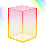 QUIRA Gradient Acrylic Pen Container HolderClear Yellow Red Makeup Brush Holder Pen Pencil Cup Pot Acrylic Desktop Organizer Hom