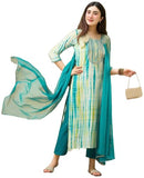 Gosriki Women'S Rayon Viscose Printed Straight Kurta With Pant & Dupatta (Tiedye Rama Green-Vks05-Gs_Xxl_Green_Xx-Large),Green,2,B0DYDNFQ68