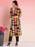 Gosriki Women'S Rayon Blend Straight Printed Kurta With Pant (Surdas Black-Vks01-Gs_S_Black_Small),Black,,B0DRNLQQPD