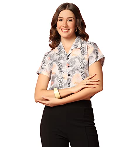 Toplot Women'S Casual Printed Crop Top With Short Sleeve Pack Of 2 (Combo-5135-Tre-Sml-Xs),Tree-Smile,,B0CCXV47P4