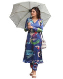 Anni Designer Women'S Rayon Viscose Straight Printed Kurta With Pant (Barish Blue-Vks02_Xl_Blue_X-Large),Blue,XL