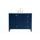 Elegant Decor Sommerville 42 Steel And Wood Single Bathroom Vanity In Blue