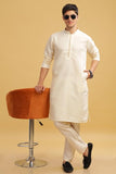 Be Active Men'S Cotton Regular Kurta (My0003_Cream Cream 2Xl
