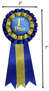 Premium Award Ribbons Blue,Red,White - 1st, 2nd, 3rd Place - 1 Set (3 Ribbons) - First Second Third Place Winner Ribbons