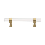 GlideRite Hardware 471896SG10 33/4 CC Clear Acrylic Cabinet Drawer Pulls, Satin Gold (Pack of 10)