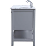 Elegant Decor Metropolis 60 Double Sink Marble Top Bathroom Vanity In Gray