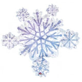 Anagram 32 Prismatic Snowflake Cluster Foil Balloon, Multicolor