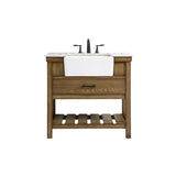 Elegant Decor Clement 36 Wood Single Bathroom Vanity In Green