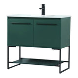 Elegant Decor Sloane 36 Mdf And Steel Single Bathroom Vanity In Green