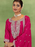 Libas Women'S Silk Blend Kurta Set (49236_Pink Pink S
